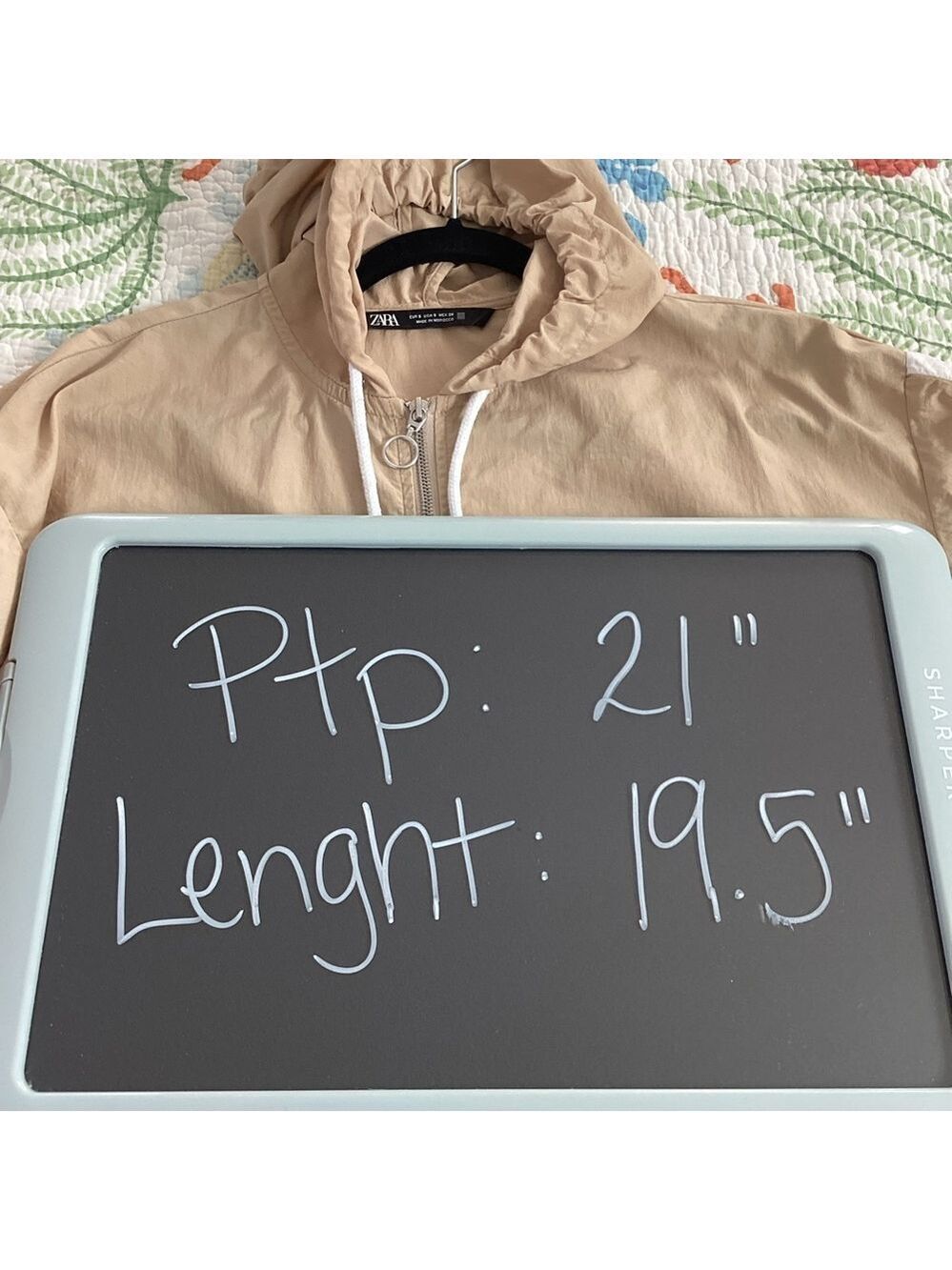 ZARA SIZE S ACTIVE ANORAK JACKET TAN SHORT CROPPED TOP GUC - Picture 13 of 14